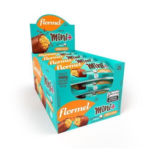 Bombom de Chocolate ao Leite MINI +, Recheado com Doce de Coco, Zero Açúcar - 16 Unidades
