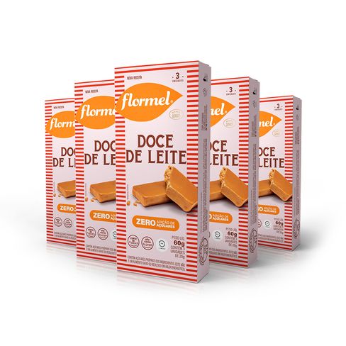 Kit Tablete Doce de Leite Flormel Zero Açúcar com 5 Unidades